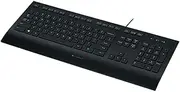 Logitech K280e Pro Wired Business Keyboard for Windows, Linux and Chrome, USB Port, Wrist Rest, Splashproof, PC/Laptop, US QWERTY Layout - Black
