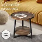 Levede Side Table Coffee Bedside Tables Nightstand Storage Steel Legs 60cm Dia.