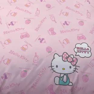 戀家小舖 Hello kitty 幸福小食光 磨毛 床包 被套 涼被 單人/雙人/雙人加大 台灣製