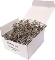 200 Pzs Alfileres de Seguridad Grandes de 1-1/2 Acero de Alta Calidad Niquelados