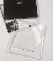 New in Box HOYA MUSEUM CRYSTAL 9" square SUSHI PLATE DISH Textured Clear PLATTER