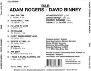 DAVID BINNEY/ADAM ROGERS - R&B NEW CD