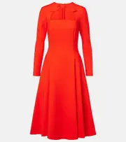 [Oscar de la Renta] Oscar de la Renta Cutout wool-blend cocktail dress AU 16 red