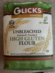 Glicks Unbleached Enriched Presifted High Gluten Flour YOSHON 5 Lb Bag- Challah