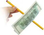 MilesMagic Magician's Misled Pencil Through Dollar Gimmick Close Up Bill Penetration Paper Money Street Stage Mentalism for Real Magic Tricks (Yellow)