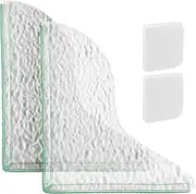 2 Shower Splash Guards + 2 Curtain Clips Set,Water Texture Shower Corner Water Guard,Self-Adhesive Tub Splash Guards,for Shower Liners and Curtains to Keep Water Windproof(Transparen)
