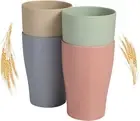 Wheat Straw Cup 4 Pcs Unbreakable and Reusable Drinking Cups Eco-Friendly Health