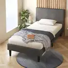 Camille Upholstered Bed Frame with Headboard, handmade modern Twin XL bed frame
