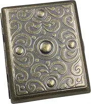 [Lorxilar] Cigarette Case Holder 16 Capacity Cigarette Case Portable Copper Double-Sided for Men and Women,One Size,C
