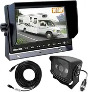 VECLESUS VMS 1080P HD Vehicle Backup Camera System, 2 Videos Signal Input, 7" Wide IPS Monitor Night Vision Waterproof 1080P Wired Backup Camera for Trucks, Buses, RVs, Vans, All Heavy Duty Vehicles