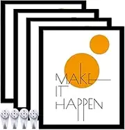 ijuerybai 20x24 Picture Frame Set of 4, Black 20 x 24 Frame High Transparent Wall Gallery Poster Canvas Photo Frames for 20 by 24 inches