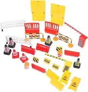 Kisangel 1 Set Mini Traffic Signs Play with Realistic Road Block for Encouraging Parent Interaction and Traffic Safety Awareness