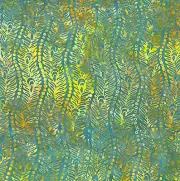 Island Batik - Peacock Galore - Wavy Peacock Feather - Aquamarine, Fabric BTY