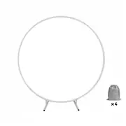 2M White Wedding Hoop Arch Metal Flower Ring Display Frame Balloon Circle Rack Backdrop for Wedding Birthday Party Garden Ceremony Decoration