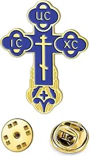 [TEAMER] Cross Brooch Pins Russian Orthodox Crucifix Eastern Church Brooch Religious Christian Prayer Jewelry for Men Women