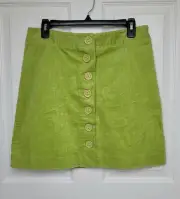 tyler böe Green Corduroy Button Down Skirt Size S NWT