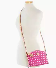 Dooney & Bourke Polka Dot Robin Crossbody Fuchsia Color