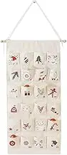 Binxind Fabric Christmas Calendar with Pockets24 Days Countdown Calendar Hanging Storage Bag for Xmas Holiday HomeWallDecoration