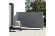 Instahut Side Awning Sun Shade Outdoor Retractable Privacy Screen 1.8X3M Grey