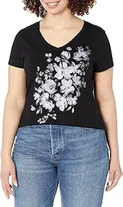 [Hanes] Women's Short Sleeve Graphic V-Neck Tee