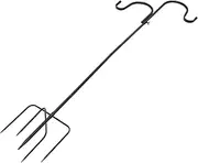 Outdoor Shepherd Hook 5-Fork Base Bird Feeder Iron Sturdy Construction Garden Wedding Hanging Plant Adjustable Hook