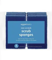 Amazon Basics Non-Scratch Sponges, 6-Pack, Blue