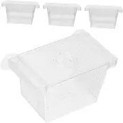 4pcs Fish Fry Incubation Box Self-Floating Double-Layer Betta Breeding Box Transparent Plastic Incubator Case for Easy Monitoring