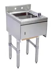 BK Resources 15"Wx18-1/4"D Stainless Steel Slimline Underbar DumpSink