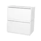 Stackable Lift-up Door Cabinet Dresser, Set of 2 Storage Bins with Lids, White
