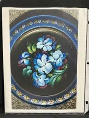 Decorative Paint Pkt Zhostovo Floral Silver &Blue Irises Lebedev Tricia Joiner
