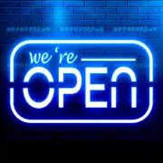 We're Open Neon Light Sign - Bright LED Neon for Business Displays