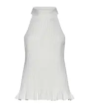 Semicouture Ribbed Halter Top M White