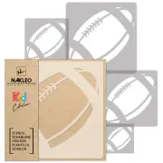 5x reusable PLASTIC Stencils // 13.4" to 3.5" // Nursery Template // RUGBY BALL