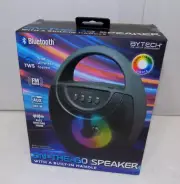 Bytech Bluetooth On the Go Speaker Color Changing Lights FM Aux In Mic In New