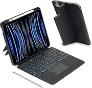 Detachable iPad Keyboard Case for iPad Air 11 inch M3/M2 2025/2024, iPad Air 10.9" 5th 4th, iPad Pro 11" 4th 3rd 2nd 1st, Wireless iPad Keyboard with Trackpad Backlight Stand Pencil Holder