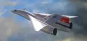 QSST Supersonic Luxury Jet Airplane Desk Wood Model Big New