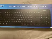 NEW MACALLY Deluxe Full Size USB Keyboard For PC Windows Model: DDKEY