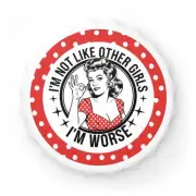Retro Woman Humor Graphic - Round Magnetic Bottle Opener - Fridge Magnet Gift