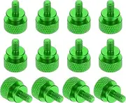 uxcell 12 Pcs M4x8mm Knurled Thumb Screw Computer Case Threaded Hand Tighten Screws Aluminum Alloy for PC Case, Green