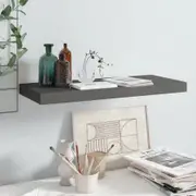 Floating Wall Shelf High Gloss Grey 60x23.5x3.8 cm MDF