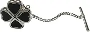 [Kiola Designs] Black Four Leaf Clover Tie Tack