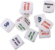 TOYANDONA 10pcs Drinking Game Dice Beer Dice Poker Game Dice Toy Game Rolling Decider Square Corner Dice Drinking Dice Game Beer Party Toys White Acrylic