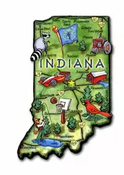 Indiana The Hoosier State Artwood Jumbo Fridge Magnet