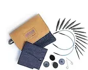 KnitPro Indigo Wood Short Interchangeable Circular Knitting Needles Set 3.00mm-6.00mm