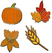 [Novel Merk] Pumpkin & Fall Appreciation Lapel Pin, Hat Pin & Tie Tack Set with Clutch Back