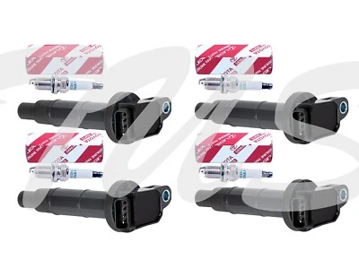 4 Ignition Coil + 4 Genuine Toyota Spark Plug fit 2002-2003 Toyota Solara 2.4L (for: Toyota)