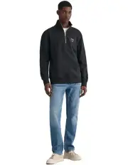[Gant] Script Graphic Half-Zip Sweatshirt in Black