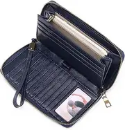 [SENDEFN] Women's Leather Large Clutch Purse with RFID Protection Wallet Large Purse Long Purse with 17 Card Slots