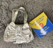 Vintage Build A Bear BABW Teddy Bear Plush Accessory Silver Gem Bow Purse NWT