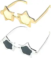 MERRYHAPY 2pcs Womens Sunglasses Star Glasses Sunglasses Party Favors Cosplay Party Eyeglasses Heart Shaped Sunglasses Quay Sunglasses for Women Plastic Glasses Pentagram Clothing Child